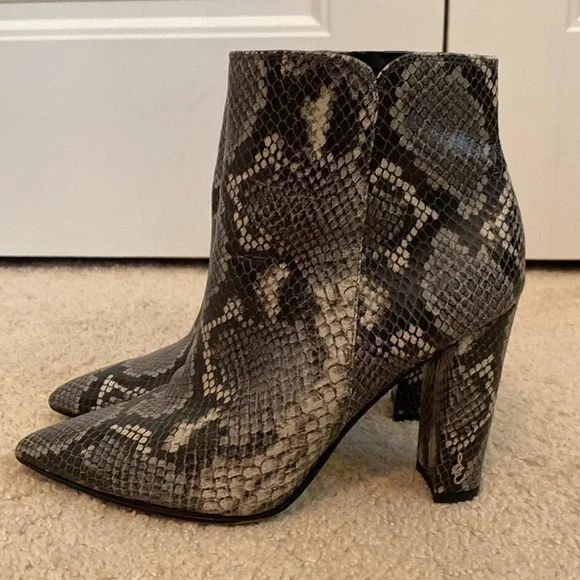 Sam Edelman Raelle Snakeskin Pattern Women’s‎ Booties Ankle Boots Size 6 - Picture 4 of 14